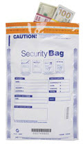 Single Pocket Money Handling Bag Opaque 10 x 15